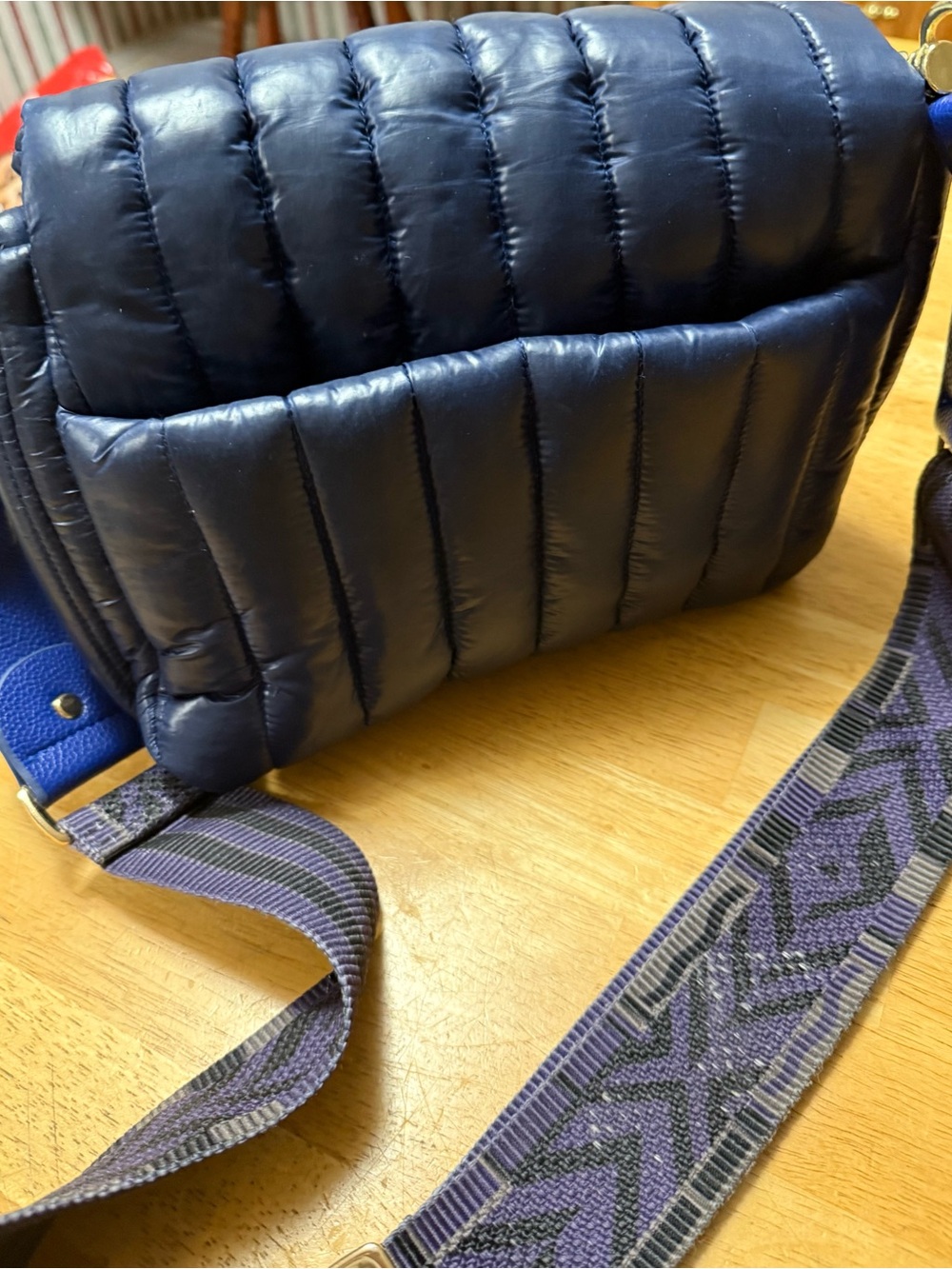 Think Roylin Quilted Navy Crossbody Bag with Adjustable Strap - Picture 3 of 7